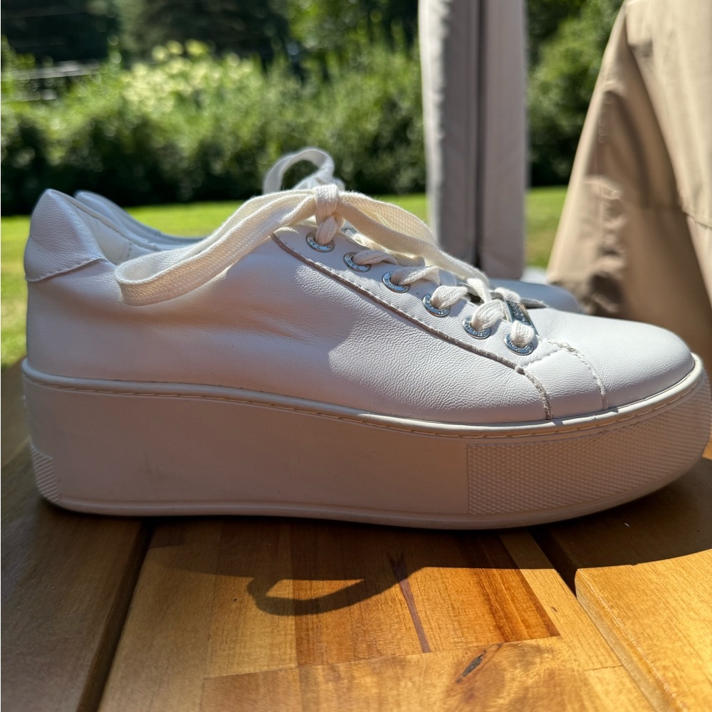 J Slides White Platform Sneakers